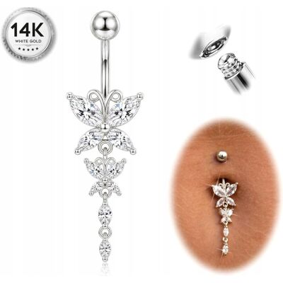 Inny producent KOLCZYK DO PĘPKA STAL CHIRURGICZNA CYRKONIA PIERCING BIŻUTERIA SREBRNY Inny producent KOLCZYK DO PĘPKA STAL CHIRURGICZNA CYRKONIA PIERCING BIŻUTERIA SREBRNY