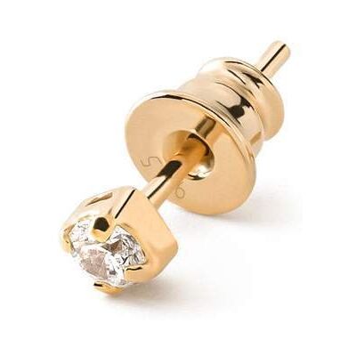 GIORRE Kolczyk męski / damski z białą cyrkonią Swarovski 3mm, srebro 925 : Srebro - kolor pokrycia - Pokrycie żółtym 18K złotem GIORRE Kolczyk męski / damski z białą cyrkonią Swarovski 3mm, srebro 925 : Srebro - kolor pokrycia - Pokrycie żółtym 18K złotem