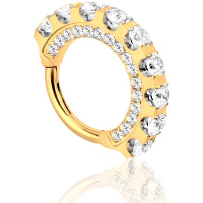 Inny producent Kolczyk PIERCING Clicker Złoty z kryształkami Septum Tytanowy 1,2/8 Inny producent Kolczyk PIERCING Clicker Złoty z kryształkami Septum Tytanowy 1,2/8