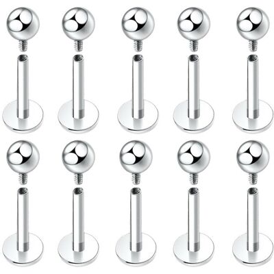 Inny producent Kolczyk PIERCING Labret Tytanowy Srebrny, gwint wew. 10 SZTUK 1,2/6/3 Inny producent Kolczyk PIERCING Labret Tytanowy Srebrny, gwint wew. 10 SZTUK 1,2/6/3