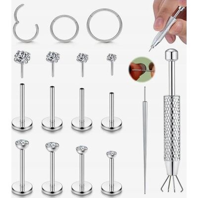 Inny producent KOLCZYKI 12 SZTUK STAL SZLACHETNA PIERCING LABRET HELIX CHRZĄSTKA TRAGUS Inny producent KOLCZYKI 12 SZTUK STAL SZLACHETNA PIERCING LABRET HELIX CHRZĄSTKA TRAGUS