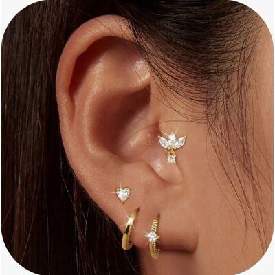 Inny producent KOLCZYKI DAMSKIE SREBRNE ZŁOTE BIŻUTERIA MODNA PIERCING HELIX STYLOWE Inny producent KOLCZYKI DAMSKIE SREBRNE ZŁOTE BIŻUTERIA MODNA PIERCING HELIX STYLOWE