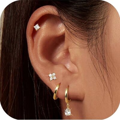 Inny producent KOLCZYKI DAMSKIE SREBRNE ZŁOTE BIŻUTERIA SREBRO STAL PIERCING HELIX Inny producent KOLCZYKI DAMSKIE SREBRNE ZŁOTE BIŻUTERIA SREBRO STAL PIERCING HELIX