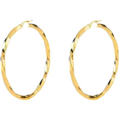 Kolczyki GUESS duże pozłacane skręcane koła angielskie TORCHON SUPER LIGHT HOOPS 70mm Kolczyki GUESS duże pozłacane skręcane koła angielskie TORCHON SUPER LIGHT HOOPS 70mm