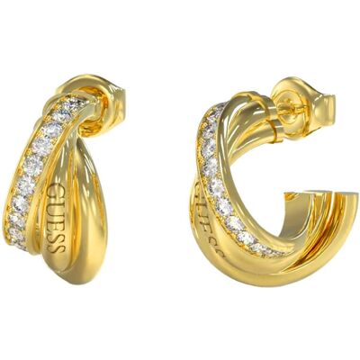Kolczyki GUESS eleganckie z cyrkoniami i napisem na sztyft PERFECT LINKS Kolczyki GUESS eleganckie z cyrkoniami i napisem na sztyft PERFECT LINKS