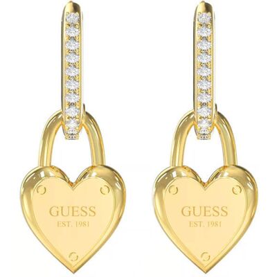 Kolczyki GUESS pozłacane serca z cyrkoniami i napisem angielskie zapięcie PAVE HEART LOCK Kolczyki GUESS pozłacane serca z cyrkoniami i napisem angielskie zapięcie PAVE HEART LOCK