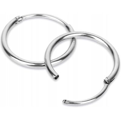 Inny producent KOLCZYKI MĘSKIE STAL CHIRURGICZNA SREBRNE KLASYCZNE KREOLKI 8-12MM Inny producent KOLCZYKI MĘSKIE STAL CHIRURGICZNA SREBRNE KLASYCZNE KREOLKI 8-12MM