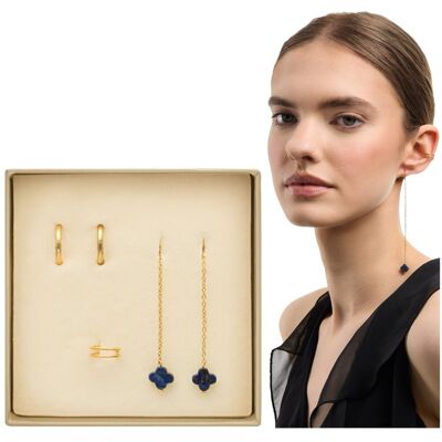 Nutridome Kolczyki pozłacane z kamieniami naturalnymi lapis lazuli zestaw 5 kolczyków Mys Nutridome Kolczyki pozłacane z kamieniami naturalnymi lapis lazuli zestaw 5 kolczyków Mys
