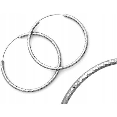 Lovrin Kolczyki srebrne 925 koła diamentowane szarnir 35mm dla kobiety eleganckie Lovrin Kolczyki srebrne 925 koła diamentowane szarnir 35mm dla kobiety eleganckie
