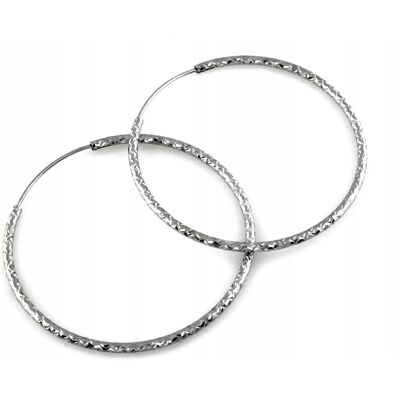 Lovrin Kolczyki srebrne 925 koła szarniry rodowane 44mm dla kobiety elegancki wzór Lovrin Kolczyki srebrne 925 koła szarniry rodowane 44mm dla kobiety elegancki wzór