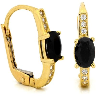 Lovrin Kolczyki złote 585 angielskie z czarną cyrkonią 1.94g Lovrin Kolczyki złote 585 angielskie z czarną cyrkonią 1.94g