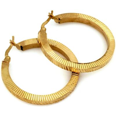 Lovrin Kolczyki złote 585 koła grube frezowane 28mm 2.74g Lovrin Kolczyki złote 585 koła grube frezowane 28mm 2.74g