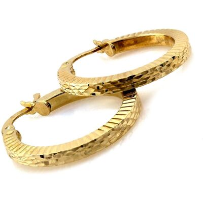 Lovrin Kolczyki złote 585 zdobione kółka 24mm 2.06g Lovrin Kolczyki złote 585 zdobione kółka 24mm 2.06g