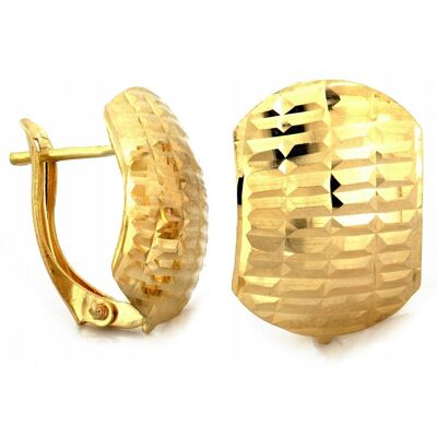 Lovrin Kolczyki złote blaszki 585 14k dla kobiety diamentowane 2.40g na prezent Lovrin Kolczyki złote blaszki 585 14k dla kobiety diamentowane 2.40g na prezent