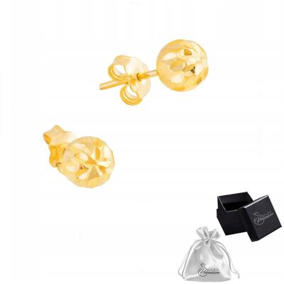 ulex premium Kolczyki złoto pr. 585 Złote Diamentowane Kolczyki Kuleczki Dla Niej ulex premium Kolczyki złoto pr. 585 Złote Diamentowane Kolczyki Kuleczki Dla Niej