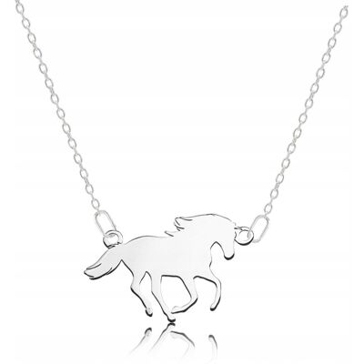 LAREZO Łańcuszek srebrny naszyjnik 925 Kon Konik Zwierzę LAREZO Łańcuszek srebrny naszyjnik 925 Kon Konik Zwierzę