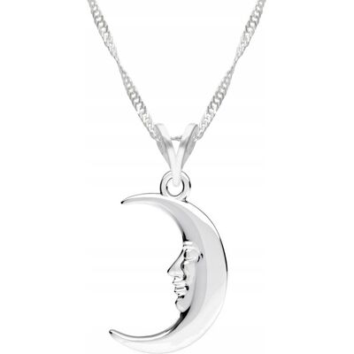 LAREZO Łańcuszek srebrny naszyjnik 925 Księżyc Moon LAREZO Łańcuszek srebrny naszyjnik 925 Księżyc Moon