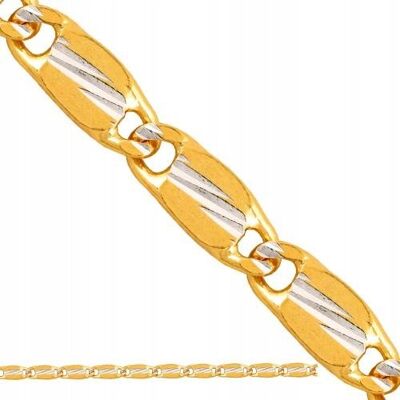 Lovrin Łańcuszek złoty damski 585 splot ślimak dwa kolory diamentowany dla niej 45 Lovrin Łańcuszek złoty damski 585 splot ślimak dwa kolory diamentowany dla niej 45