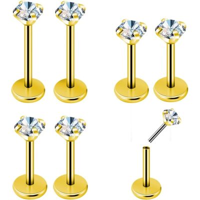 Lusofie 6 sztuk kolczyków do nosa, bez gwintu, 20 g, piercing do wargi, meduza, labret, push in, bioflex, płaska, helix, tragus, biżuteria ze stali .. Lusofie 6 sztuk kolczyków do nosa, bez gwintu, 20 g, piercing do wargi, meduza, labret, push in, bioflex, płaska, helix, tragus, biżuteria ze stali ..