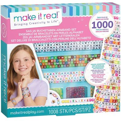 Make it Real Zestaw do Tworzenia Bransoletek z Literkami – 1000 Elementów Make it Real Zestaw do Tworzenia Bransoletek z Literkami – 1000 Elementów