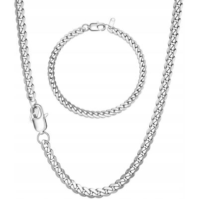 TRS Męski Łańcuszek Pancerka 5Mm, Stal Nierdzewna, Srebrny, 51 Cm TRS Męski Łańcuszek Pancerka 5Mm, Stal Nierdzewna, Srebrny, 51 Cm