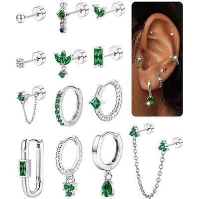 Inny producent MILACOLATO Kolczyki sztyfty złote zestaw dla kobiet, kreolki, pozłacane 14 K, srebro do piercingu chrząstki, helix, 20 g, złota stal nierdzewna, mał.. Inny producent MILACOLATO Kolczyki sztyfty złote zestaw dla kobiet, kreolki, pozłacane 14 K, srebro do piercingu chrząstki, helix, 20 g, złota stal nierdzewna, mał..