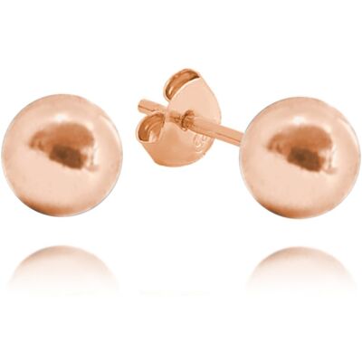 MINET Kolczyki srebrne rosegold KULKI 8 mm MINET Kolczyki srebrne rosegold KULKI 8 mm