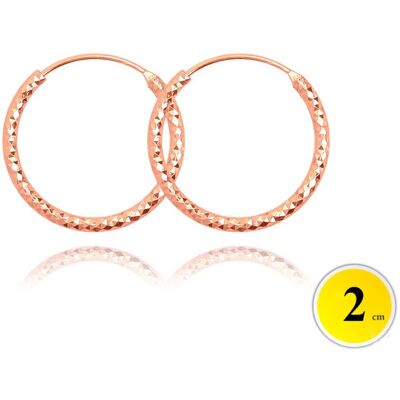 MINET Rose gold szczotkowane srebrne kolczyki PIERŚCIONKI 2 cm MINET Rose gold szczotkowane srebrne kolczyki PIERŚCIONKI 2 cm