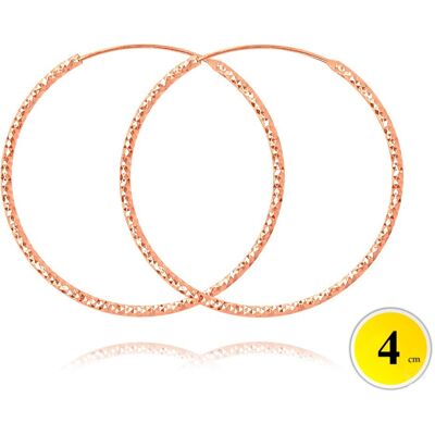 MINET Rose gold szczotkowane srebrne kolczyki PIERŚCIONKI 4 cm MINET Rose gold szczotkowane srebrne kolczyki PIERŚCIONKI 4 cm