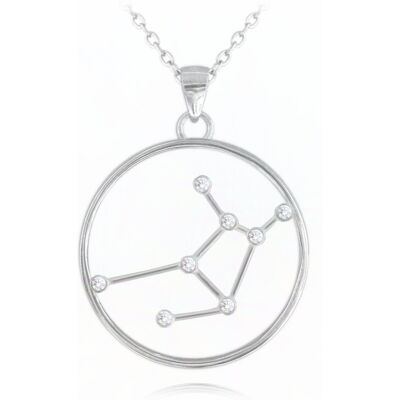 MINET Srebrny naszyjnik Stars Zodiac PANNA Czech Crystal MINET Srebrny naszyjnik Stars Zodiac PANNA Czech Crystal