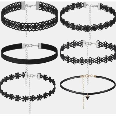 Inny producent NASZYJNIK 6 SZTUK CZARNY REGULOWANY AKSAMITNY CHOKER BIŻUTERIA GOTYCKA Inny producent NASZYJNIK 6 SZTUK CZARNY REGULOWANY AKSAMITNY CHOKER BIŻUTERIA GOTYCKA