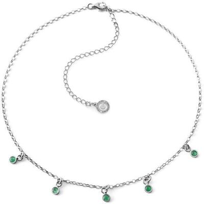 GIORRE Naszyjnik choker łańcuszek z kamieniami naturalnymi : Kamień naturalny - płaski spód - zielony ciemny jadeit, Srebro - kolor pokrycia - Pokrycie pla.. GIORRE Naszyjnik choker łańcuszek z kamieniami naturalnymi : Kamień naturalny - płaski spód - zielony ciemny jadeit, Srebro - kolor pokrycia - Pokrycie pla..