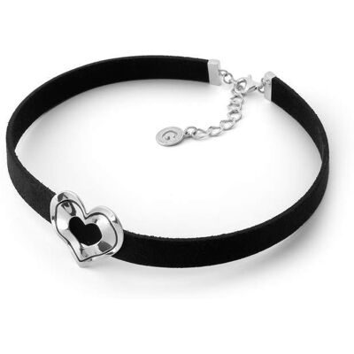 GIORRE Naszyjnik choker serce z czarną żywicą, srebro 925 GIORRE Naszyjnik choker serce z czarną żywicą, srebro 925