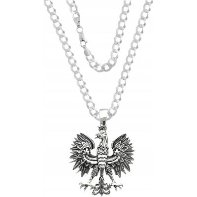 ulex premium Naszyjnik Duży Orzełek Patriotyczny pr. 925 Męski Wisiorki Orzeł 55cm ulex premium Naszyjnik Duży Orzełek Patriotyczny pr. 925 Męski Wisiorki Orzeł 55cm
