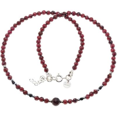 Skorulski Jewellery Naszyjnik - Granat, Turmalin czarny, Hematyt i srebro Skorulski Jewellery Naszyjnik - Granat, Turmalin czarny, Hematyt i srebro