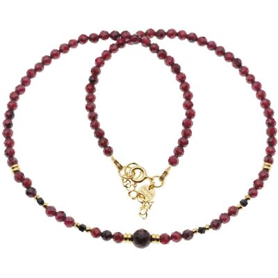 Skorulski Jewellery Naszyjnik - Granat, Turmalin czarny, Hematyt i srebro złocone Skorulski Jewellery Naszyjnik - Granat, Turmalin czarny, Hematyt i srebro złocone