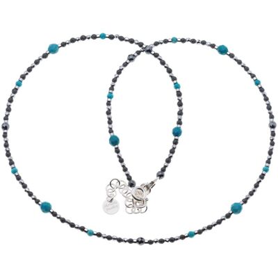 Skorulski Jewellery Naszyjnik regulowany - Turkus, Hematyt i srebro Skorulski Jewellery Naszyjnik regulowany - Turkus, Hematyt i srebro