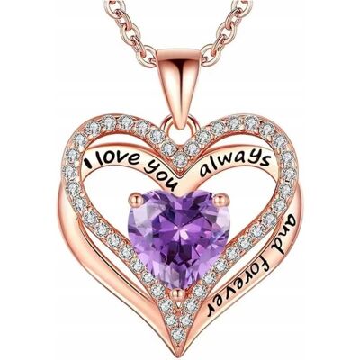 Inny producent Naszyjnik Różowe Złoto Serce I Love You Ametyst Cyrkonie Stal Szlachetna Inny producent Naszyjnik Różowe Złoto Serce I Love You Ametyst Cyrkonie Stal Szlachetna