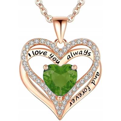 Inny producent Naszyjnik Różowe Złoto Serce I Love You Peridot Cyrkonie Stal Szlachetna Inny producent Naszyjnik Różowe Złoto Serce I Love You Peridot Cyrkonie Stal Szlachetna