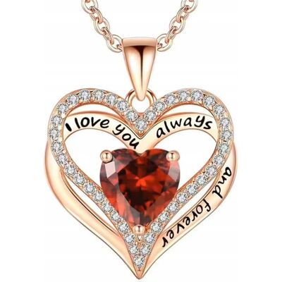 Inny producent Naszyjnik Różowe Złoto Serce I Love You Rubin Cyrkonie Stal Szlachetna Inny producent Naszyjnik Różowe Złoto Serce I Love You Rubin Cyrkonie Stal Szlachetna