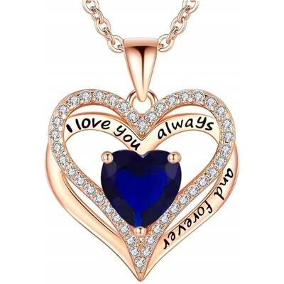 Inny producent Naszyjnik Różowe Złoto Serce I Love You Szafir Cyrkonie Stal Szlachetna Inny producent Naszyjnik Różowe Złoto Serce I Love You Szafir Cyrkonie Stal Szlachetna