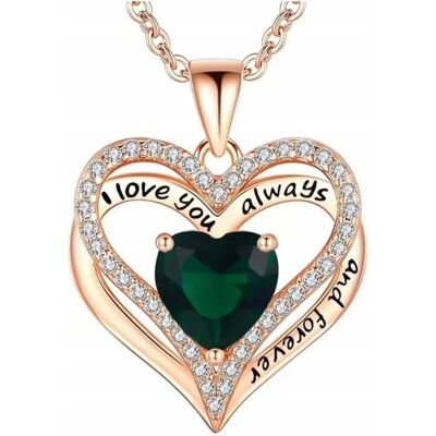 Inny producent Naszyjnik Różowe Złoto Serce I Love You Szmaragd Cyrkonie Stal Szlachetna Inny producent Naszyjnik Różowe Złoto Serce I Love You Szmaragd Cyrkonie Stal Szlachetna