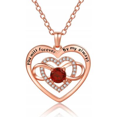 Inny producent Naszyjnik Różowe Złoto Serce Nieskończoność Rubin Cyrkonie Stal Szlachetna Inny producent Naszyjnik Różowe Złoto Serce Nieskończoność Rubin Cyrkonie Stal Szlachetna