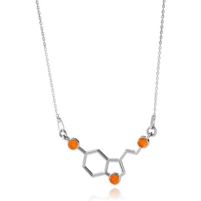 GIORRE Naszyjnik serotonina z kamieniami - jadeit pomarańczowy, srebro 925 GIORRE Naszyjnik serotonina z kamieniami - jadeit pomarańczowy, srebro 925