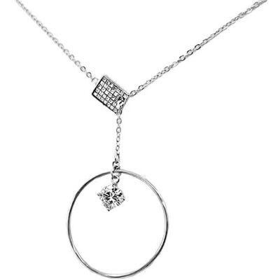 Lovrin Naszyjnik srebrny 925 elegancka krawatka z ringiem zdobiona cyrkoniami Lovrin Naszyjnik srebrny 925 elegancka krawatka z ringiem zdobiona cyrkoniami