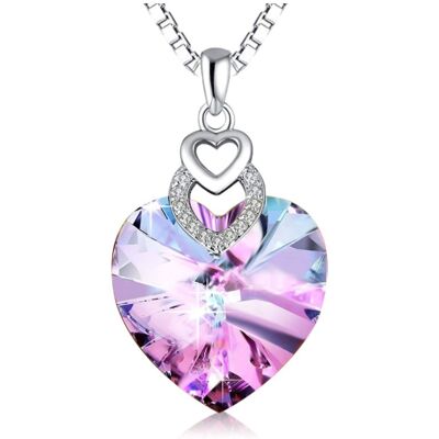 Yongsu Naszyjnik Srebro 925 Do Swarovski Cyrkonie Fioletowy Yongsu Naszyjnik Srebro 925 Do Swarovski Cyrkonie Fioletowy