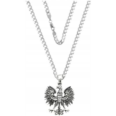 ulex premium Naszyjnik Średni Orzełek Diamentowana pr. 925 Srebro Łańcuch 70 cm ulex premium Naszyjnik Średni Orzełek Diamentowana pr. 925 Srebro Łańcuch 70 cm