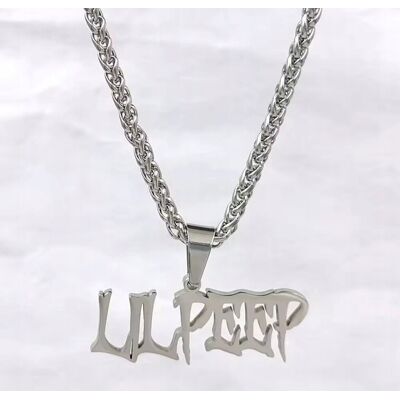 Inny producent Naszyjnik wisiorek LIL PEEP srebrny prezent streetwear Inny producent Naszyjnik wisiorek LIL PEEP srebrny prezent streetwear