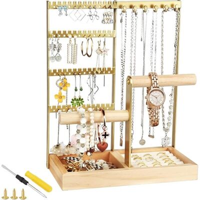 Inny producent Organizer na biżuterię naszyjniki pierścionki oraz zegarki 29 x 24 cm złoty Inny producent Organizer na biżuterię naszyjniki pierścionki oraz zegarki 29 x 24 cm złoty
