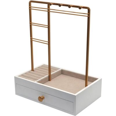 Inny producent Organizer na Biżuterię ze Stojakiem i Lusterkiem 20x28x12cm Biały Inny producent Organizer na Biżuterię ze Stojakiem i Lusterkiem 20x28x12cm Biały